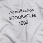 Acne Studio Fleece logo gray hoodie