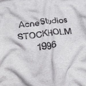 Acne Studio Fleece logo gray hoodie