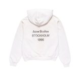 Acne Studio Fleece logo White hoodie