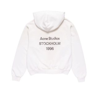 Acne Studio Fleece logo White hoodie