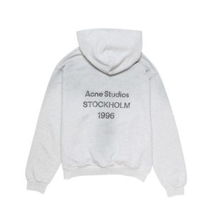 Acne Studio Fleece logo gray hoodie