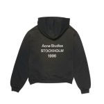 Acne Studio Fleece logo hoodie Black