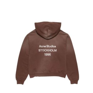 Acne Studio Fleece logo hoodie Brown