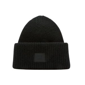 Acne Studios Face Logo Beanie Black