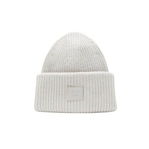 Acne Studios Face Logo Beanie Light Gray