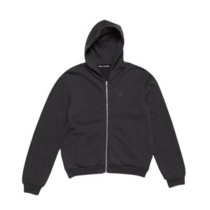 Acnes Studios Face Logo Zip-up Black Hoodie