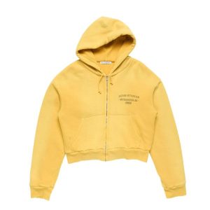 Sprayed Acne Studio zip golden yellow hoodie