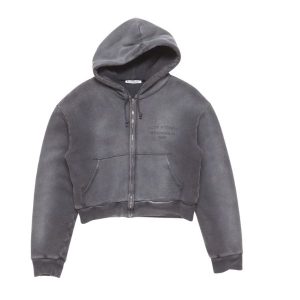 Sprayed Acne Studio zip hoodie Black