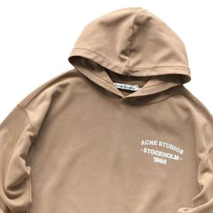 Acne Studios Beige Cropped Hoodie