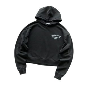 Acne Studios Cropped Black Hoodie