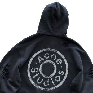 Acne Studios Black Distressed Hoodie