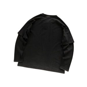 Acne Studios Black Layered Long Sleeve Distressed Circle Logo Tee