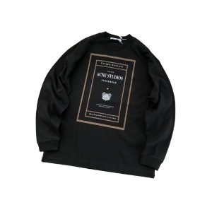 Acne Studios Black Long Sleeve To Paris, With Love Graphic Tee