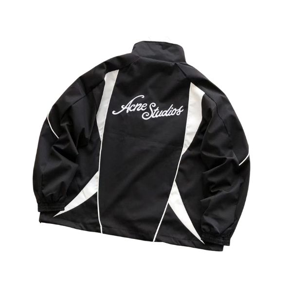 Acne Studios Cursive Script Logo Black and White Jacket
