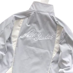Acne Studios Cursive Script Logo Light Grey and White Jacket