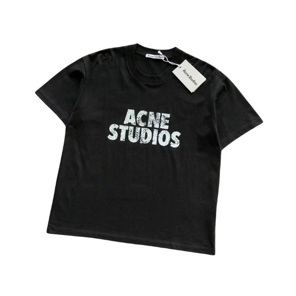 Acne Studios Distressed Logo Black T-Shirt - Acne Studios