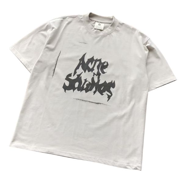 Acne Studios Gothic Logo Light Grey T-Shirt