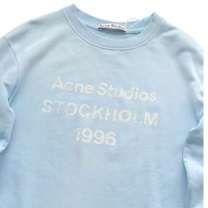Acne Studios Light Blue Stockholm 1996 Distressed Logo Sweatshirt