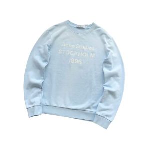 Acne Studios Light Blue Stockholm 1996 Distressed Logo Sweatshirt