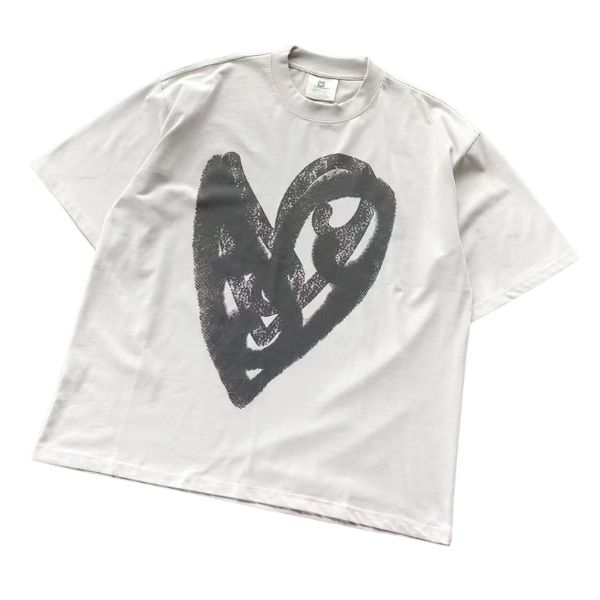 Acne Studios Painted Heart Light Grey T-Shirt