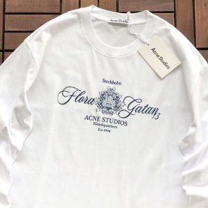 Acne Studios White Long Sleeve Floragatan 13 Tee