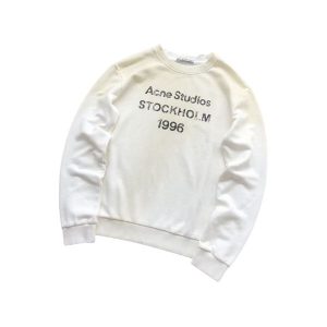 Acne Studios White Stockholm 1996 Distressed Logo Sweatshirt
